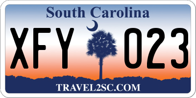 SC license plate XFY023