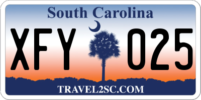 SC license plate XFY025
