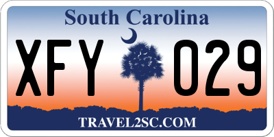 SC license plate XFY029