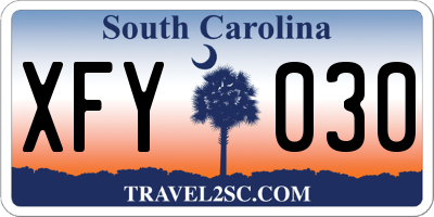 SC license plate XFY030