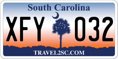 SC license plate XFY032