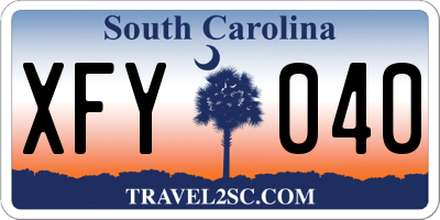 SC license plate XFY040