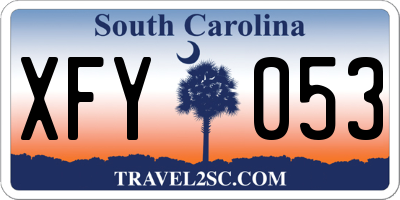 SC license plate XFY053