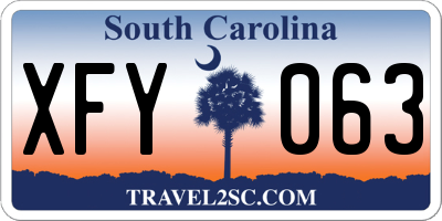 SC license plate XFY063