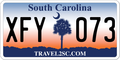 SC license plate XFY073