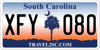 SC license plate XFY080