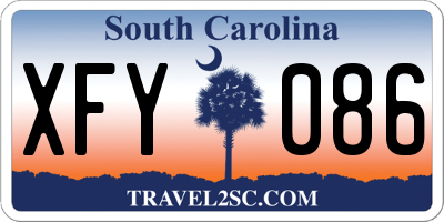 SC license plate XFY086