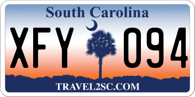 SC license plate XFY094