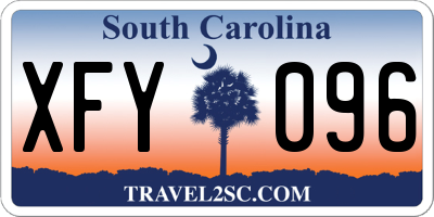 SC license plate XFY096