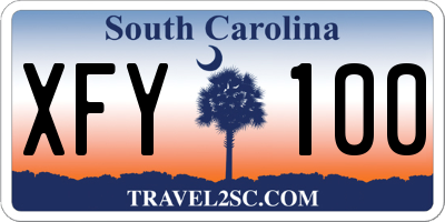 SC license plate XFY100