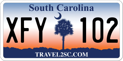SC license plate XFY102