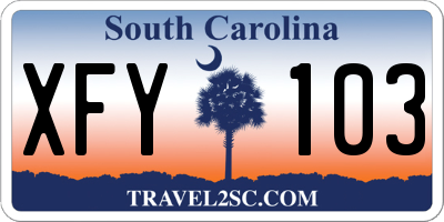 SC license plate XFY103