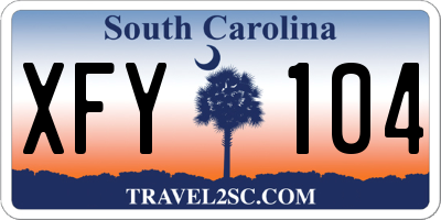 SC license plate XFY104
