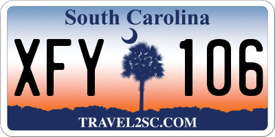 SC license plate XFY106