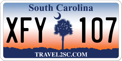 SC license plate XFY107