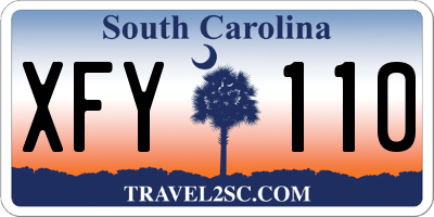 SC license plate XFY110