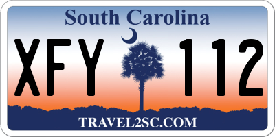 SC license plate XFY112