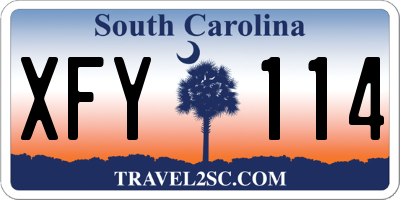 SC license plate XFY114