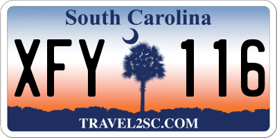 SC license plate XFY116