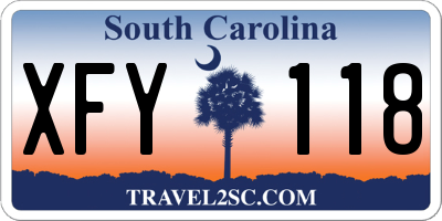 SC license plate XFY118
