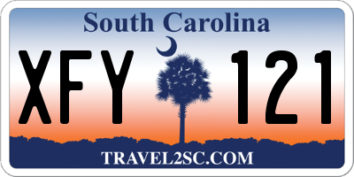 SC license plate XFY121