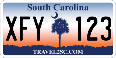 SC license plate XFY123