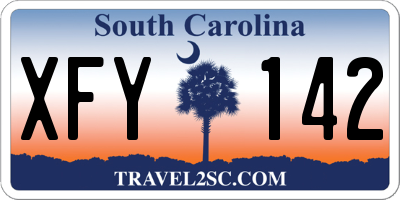 SC license plate XFY142
