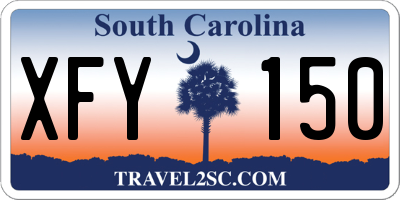 SC license plate XFY150