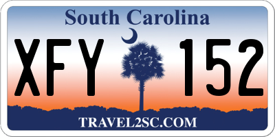 SC license plate XFY152