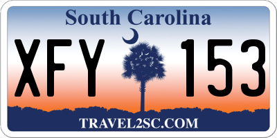 SC license plate XFY153