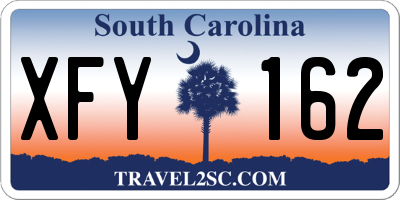 SC license plate XFY162