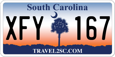 SC license plate XFY167