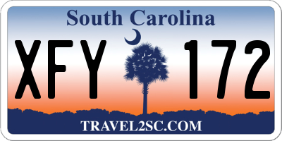 SC license plate XFY172