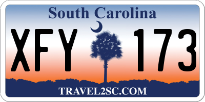 SC license plate XFY173