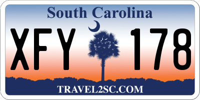 SC license plate XFY178