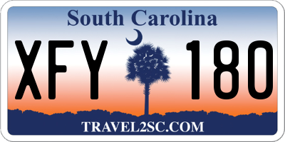 SC license plate XFY180