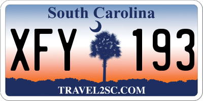 SC license plate XFY193
