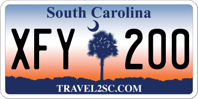 SC license plate XFY200