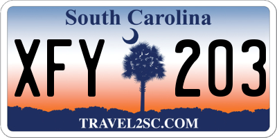 SC license plate XFY203