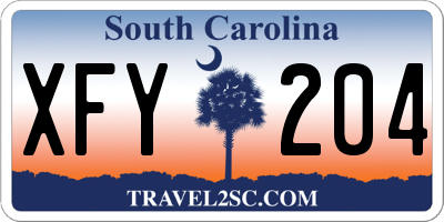 SC license plate XFY204