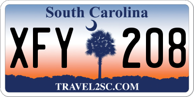 SC license plate XFY208