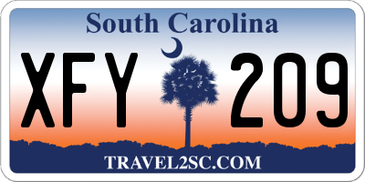 SC license plate XFY209