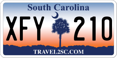 SC license plate XFY210