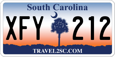 SC license plate XFY212