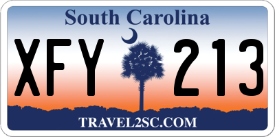 SC license plate XFY213
