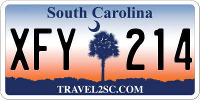 SC license plate XFY214