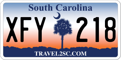 SC license plate XFY218