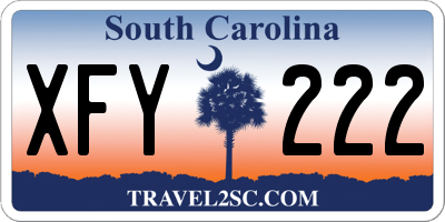 SC license plate XFY222