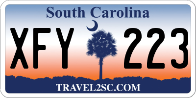 SC license plate XFY223