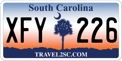 SC license plate XFY226